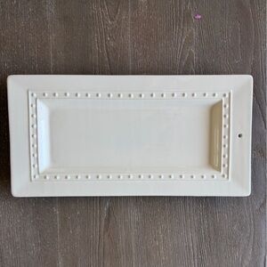 Retired Nora Fleming Pearl Dot Bread Platter - Hand-Signed & Dated 2017